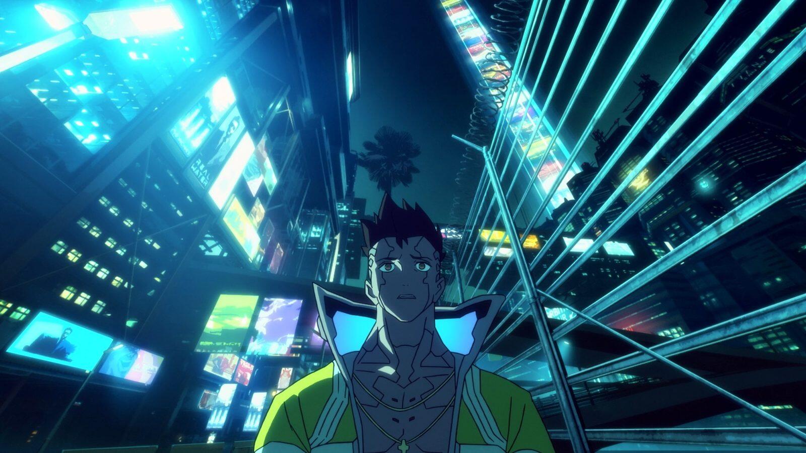 Кадр из сериала «Киберпанк: бегущие по краю»