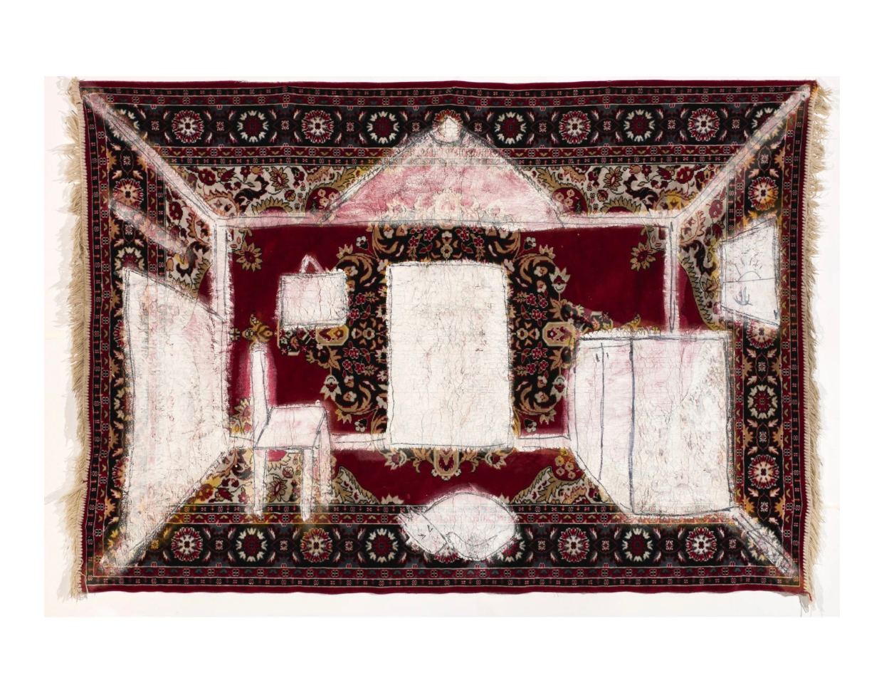 «Зеркало комнаты». Смешанная техника, акрил, лак, маркер. 2019 год