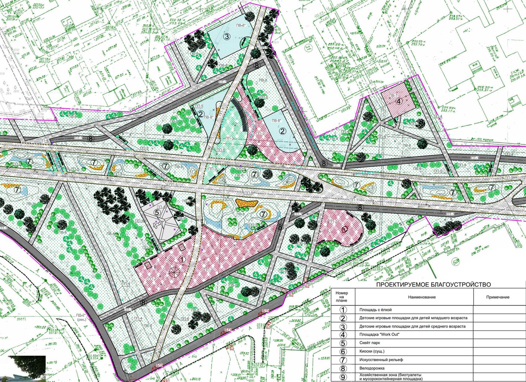 Основная часть проекта благоустройства. Источник: сайт администрации