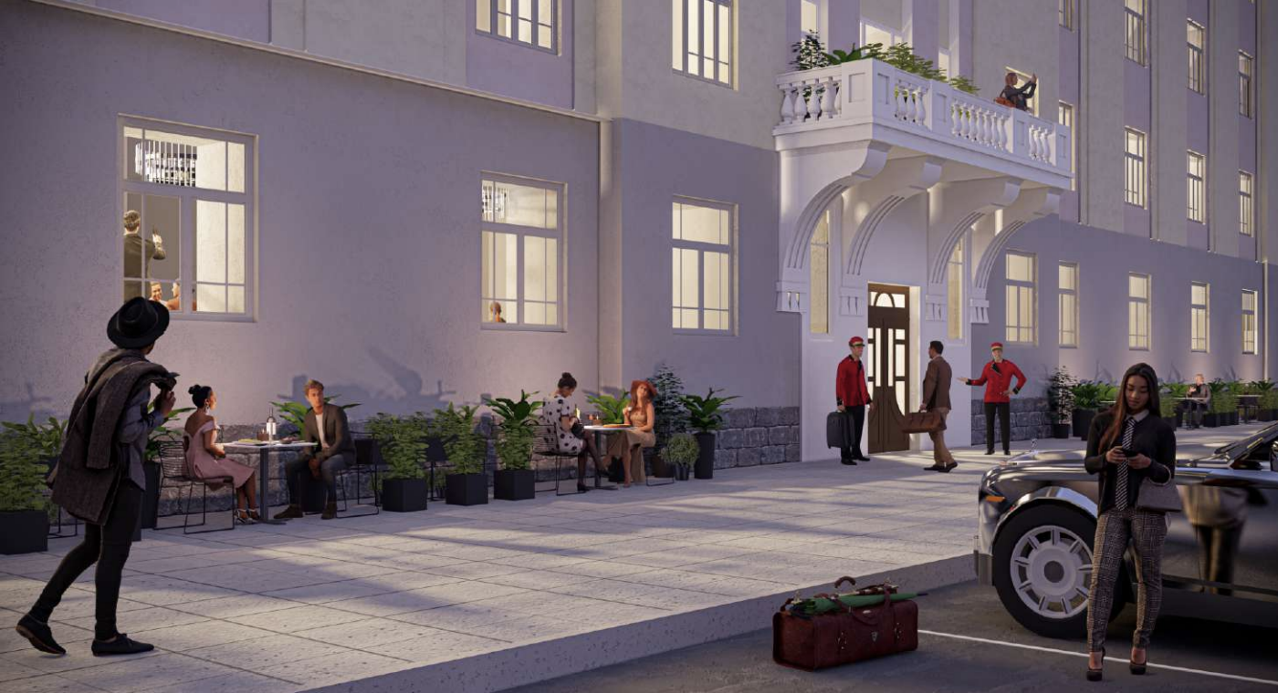 Пример удачного размещения уличной мебели вдоль фасадов здания. Фото: администрация Екатеринбурга