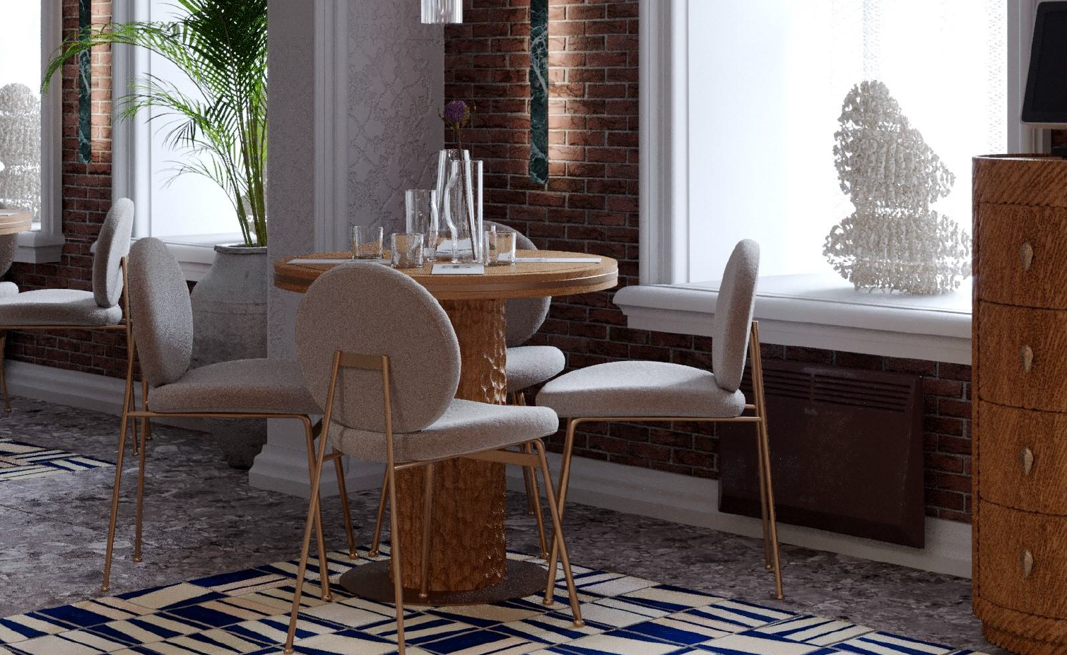 Рендер интерьера нового бистро / Скриншот из проекта IDSGN