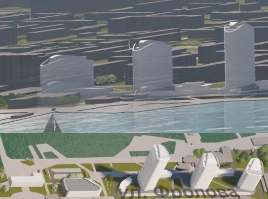 Проект застройки территории возле пруда