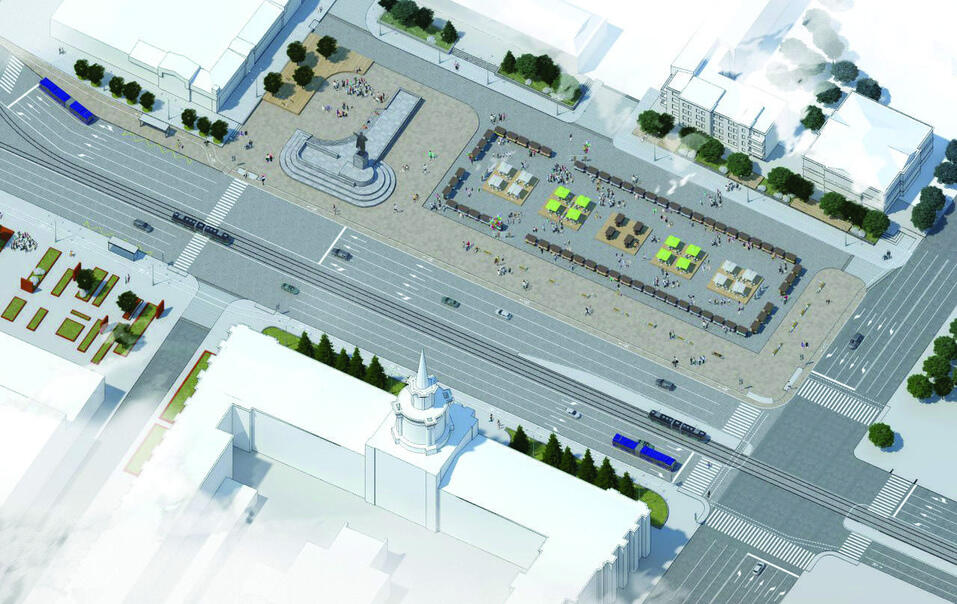 Какой площадь хотели видеть девять лет назад. Рендеры бюро In.Form Тимура Абдулаева / «Деловой квартал»