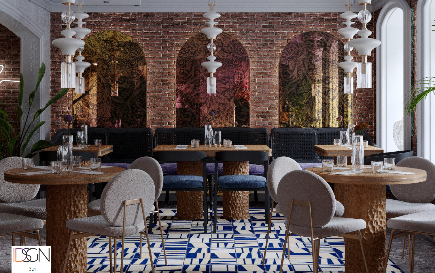 Рендер интерьера нового бистро / Скриншот из проекта IDSGN