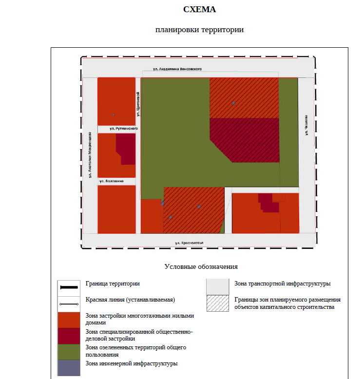 Проект застройки Березовой рощи в Академе, скриншот из документа