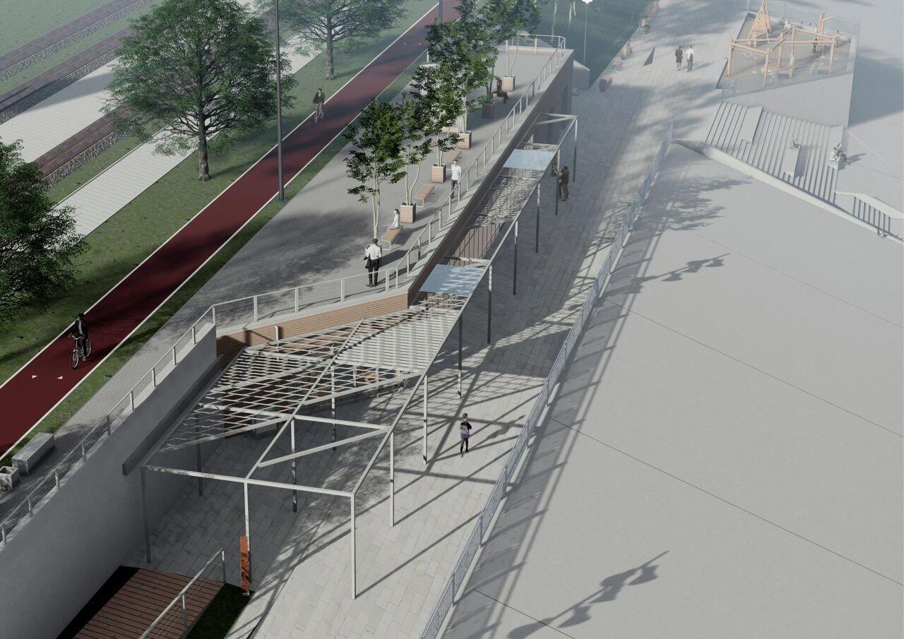 Проект благоустройство набережной от ТЦ «Речник» до Мотовилихинских заводов. Рендер: проектная документация