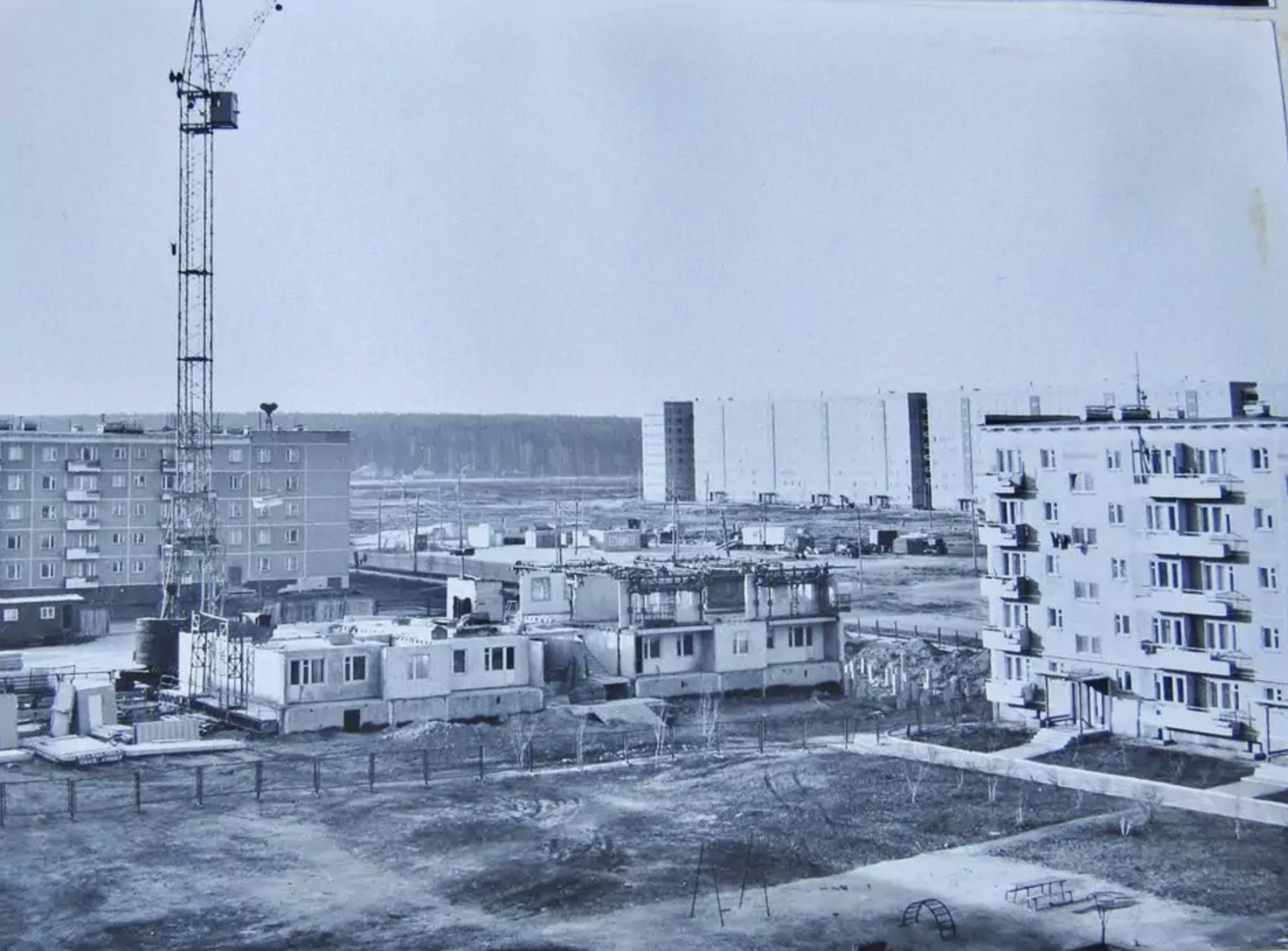 Строительство панелек на улице Академика Бардина. Фото: pastvu.com