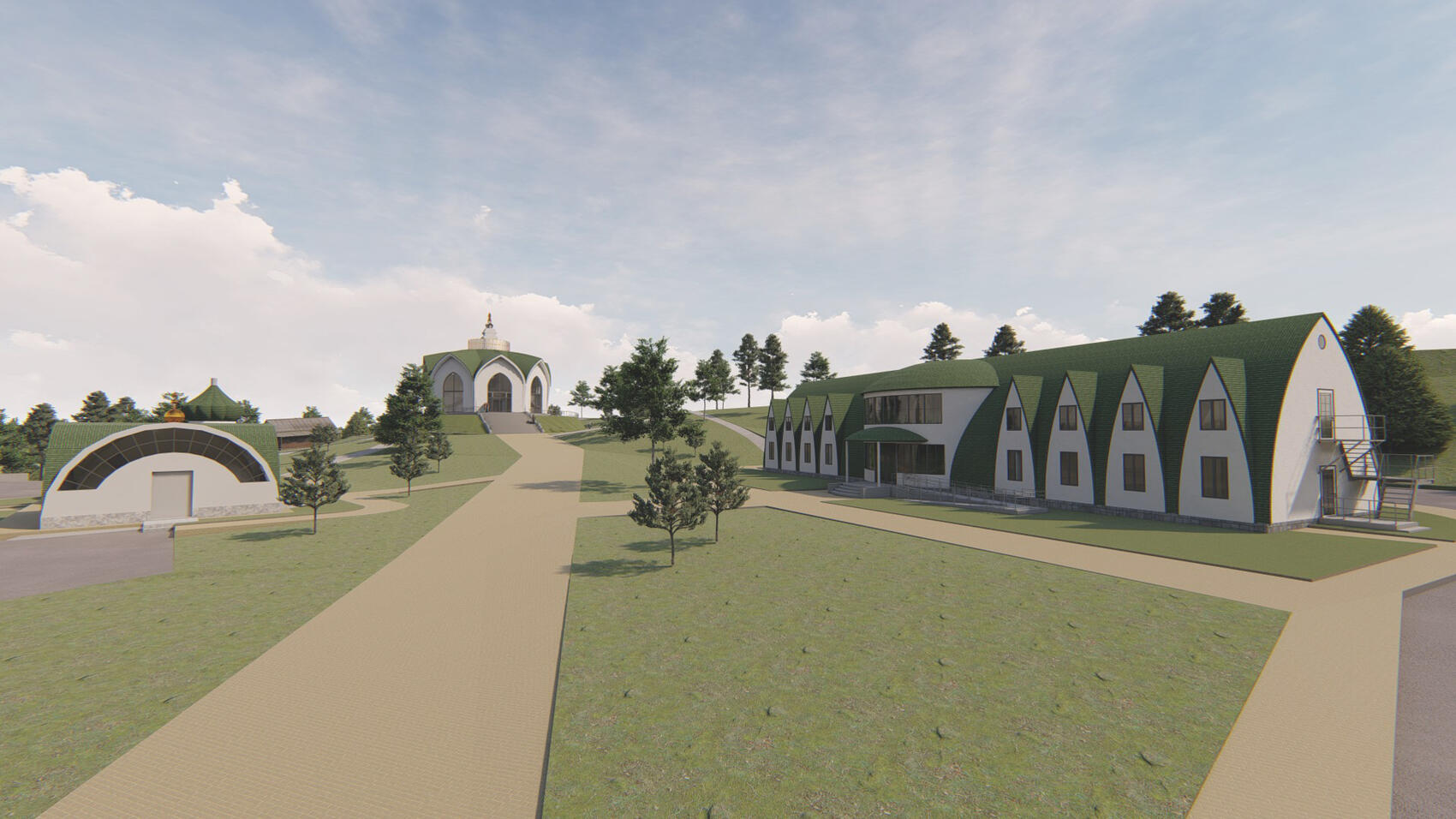 Эскизный проект нового буддийского храмового комплекса в Косье