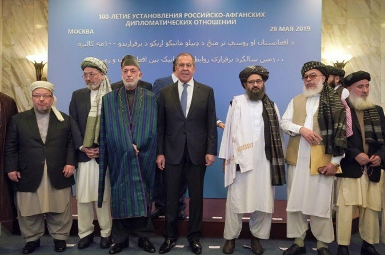 Сергей Лавров, Шер Мохаммад Аббас Станакзай и Абдул Гани Барадар. Фото: Сергей Пархоменко/Facebook