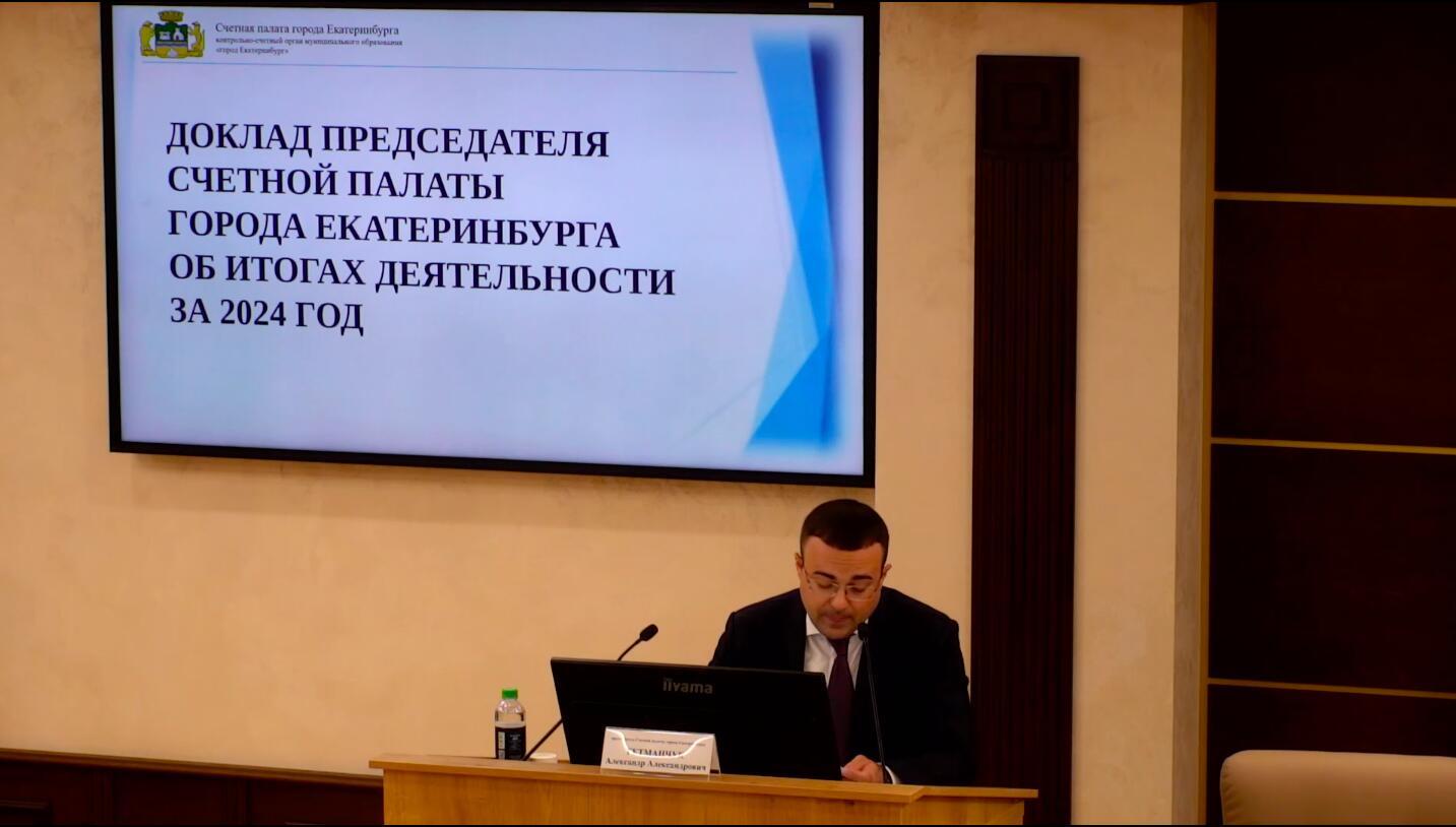 Скриншот с записи заседания городской думы