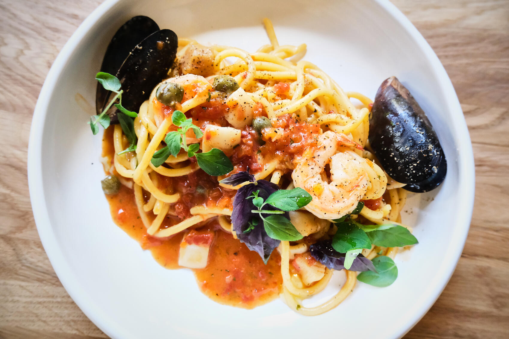 Спагетти с морепродуктами