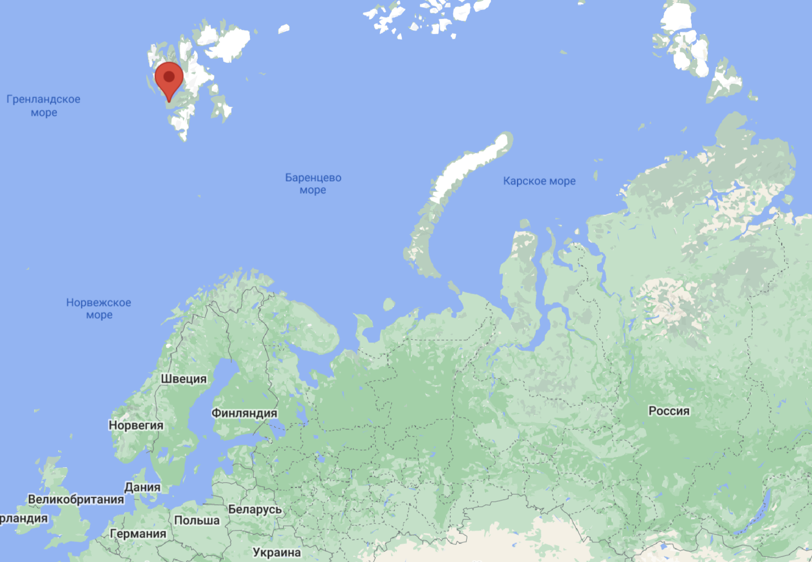 Баренцбург на карте Google