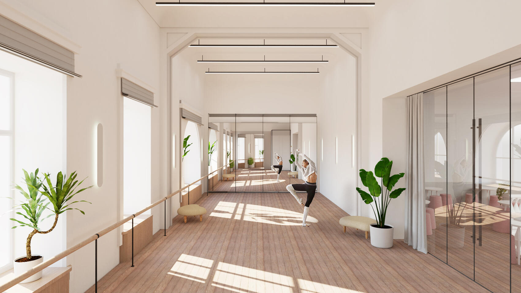 Класс для репетиций. Эскиз предоставлен It’s My City театром «Провинциальные танцы»