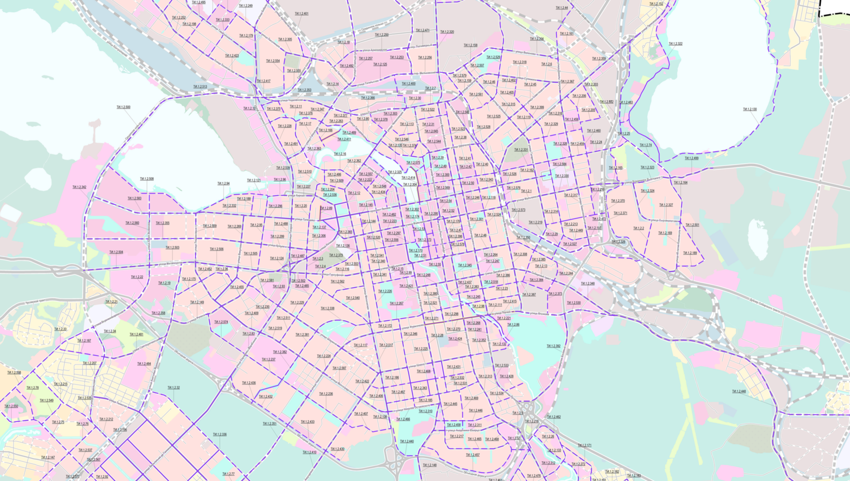 Схема размещения велодорожек в Екатеринбурге. Источник фото: администрация Екатеринбурга