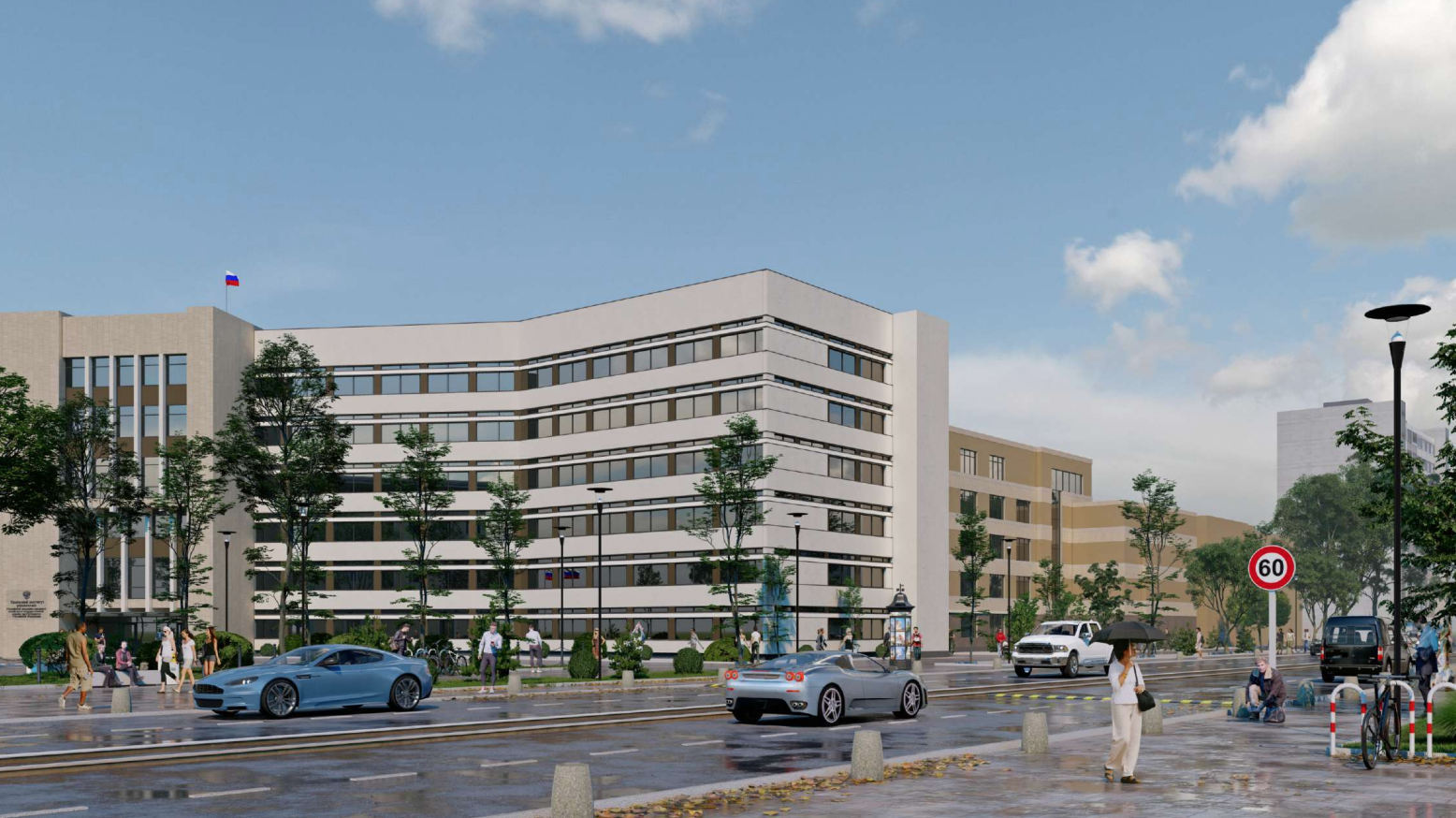 Обновленный вариант проекта фасада с сохранением цветовых решений